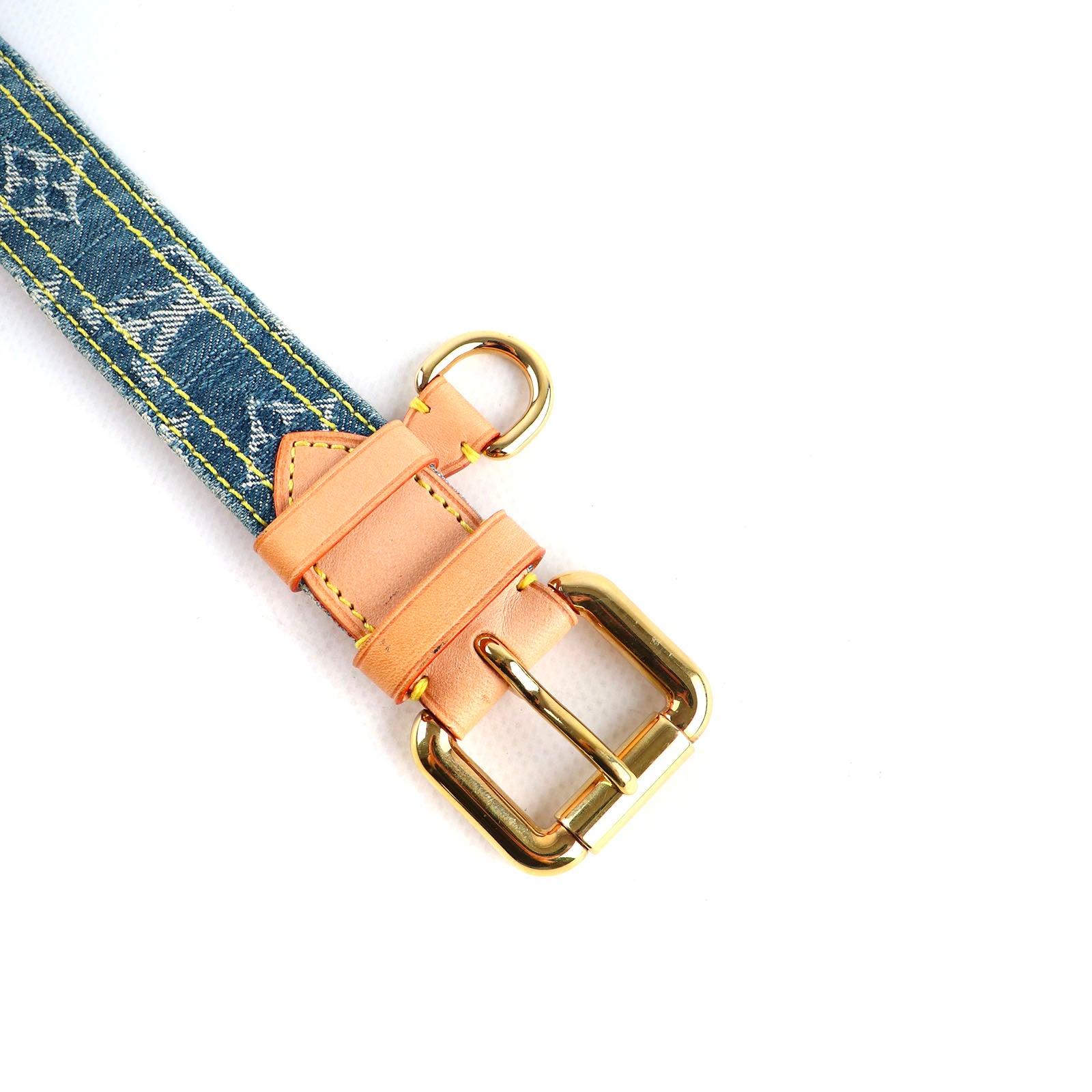 LOUIS VUITTON - Ceinture en cuir et monogramme denim (T80)