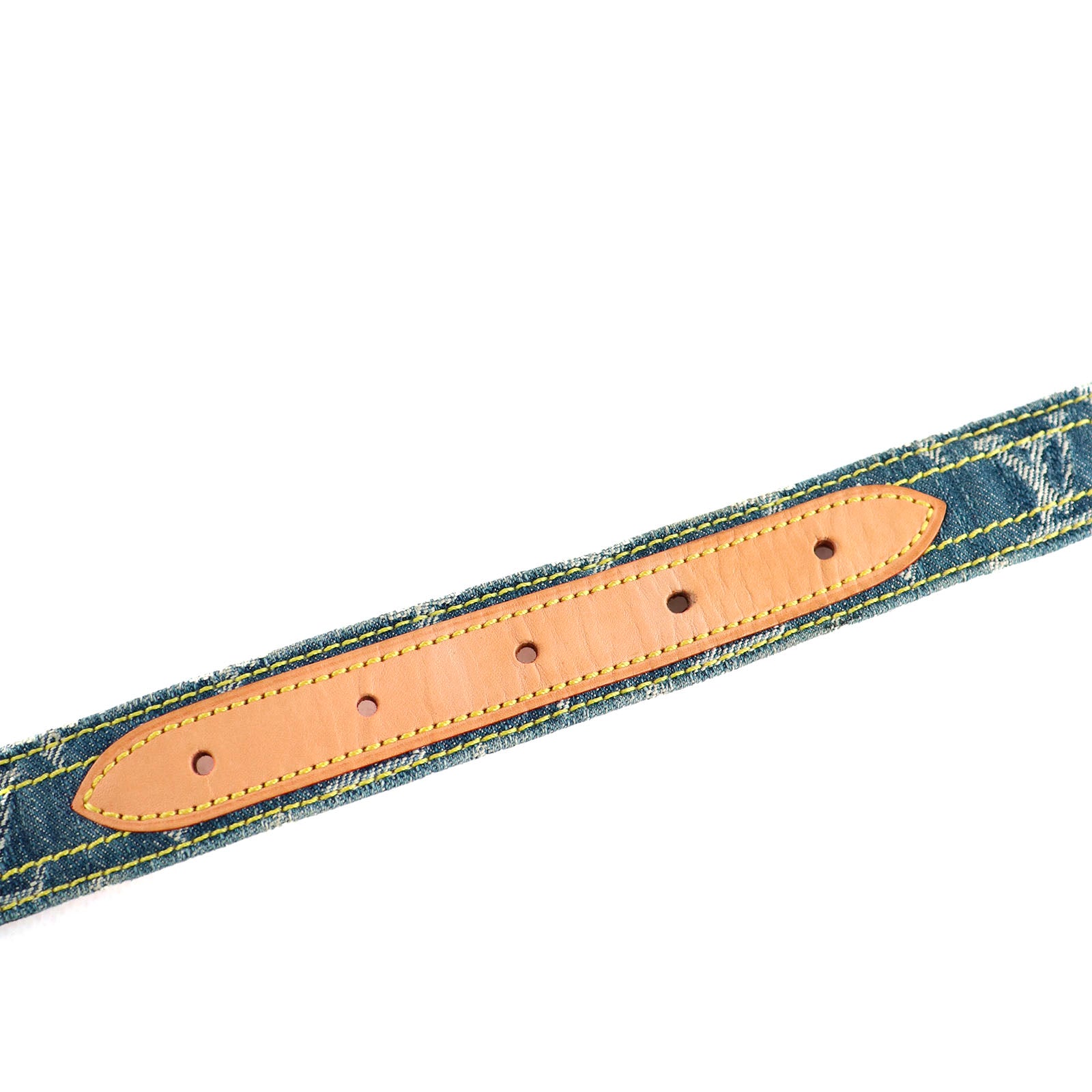 LOUIS VUITTON - Ceinture en cuir et monogramme denim (T80)