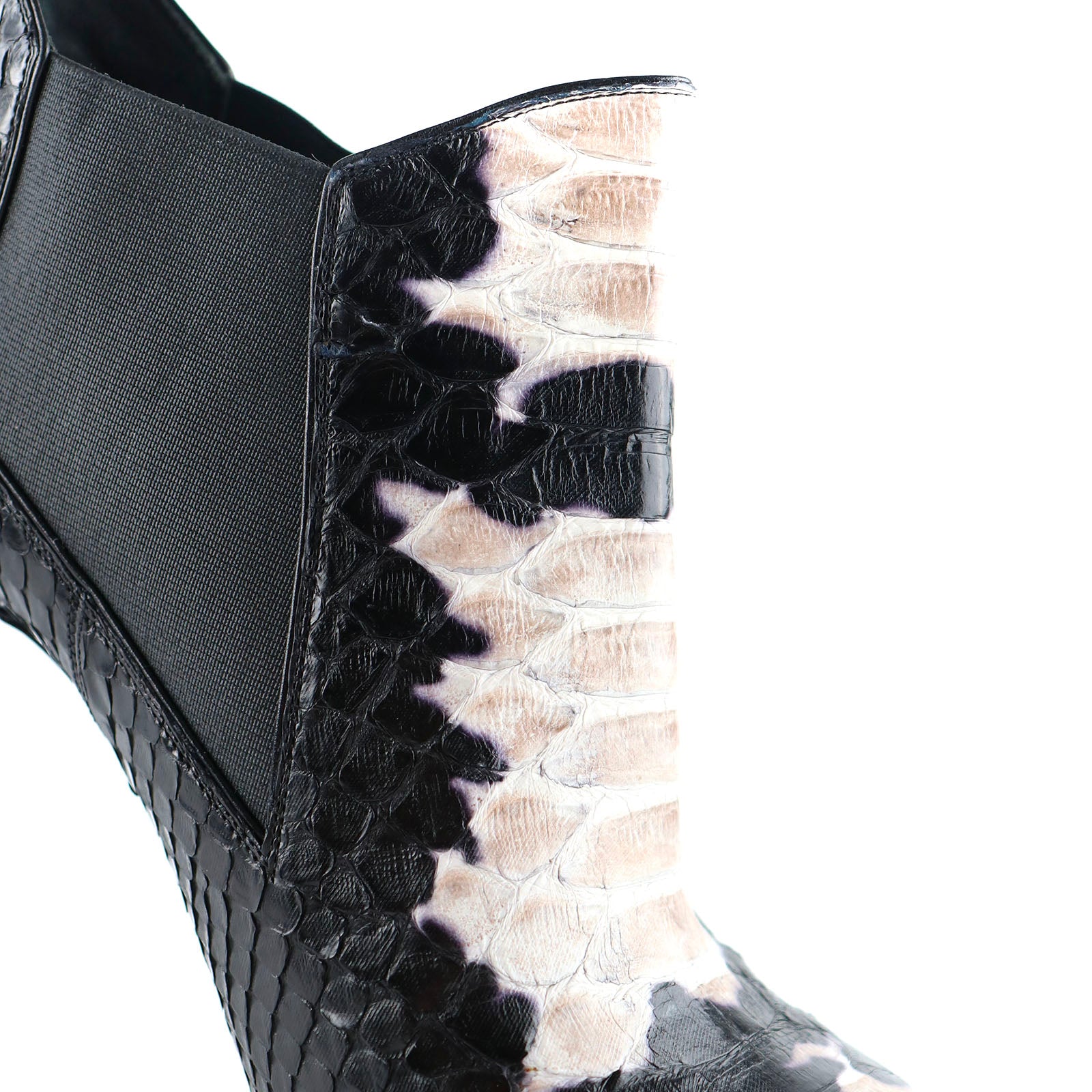 SAINT LAURENT - Python heeled ankle boots (T40.5)