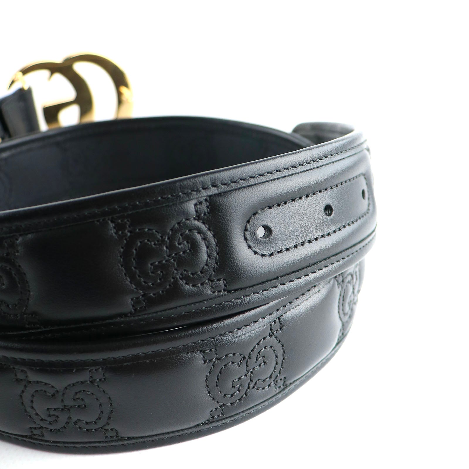 GUCCI - Ceinture en cuir embossé GG Marmont (T95)