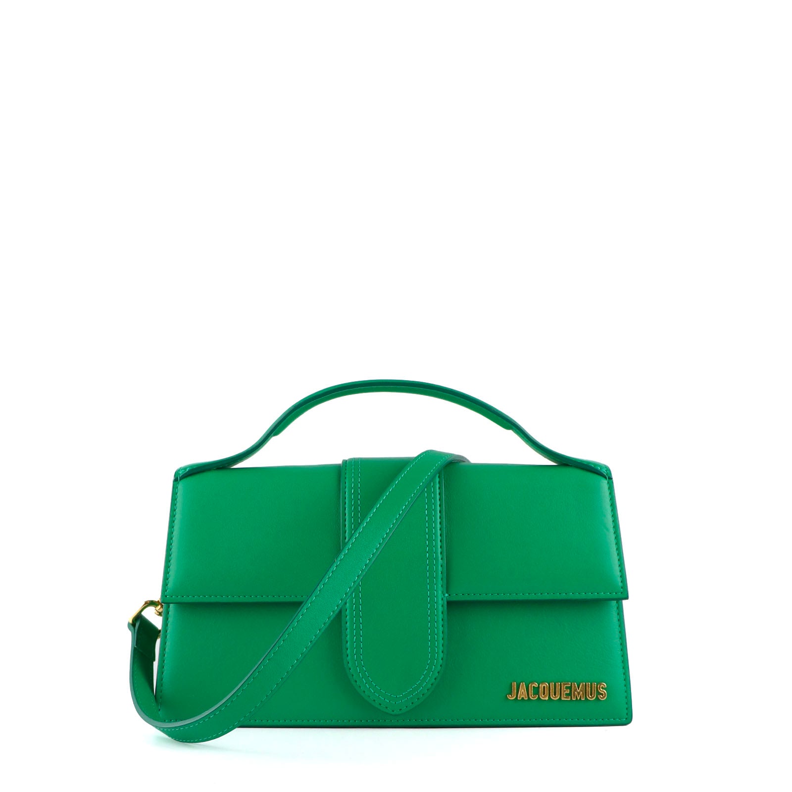 JACQUEMUS Sac à bandoulière Le Grand Bambino en cuir vert d