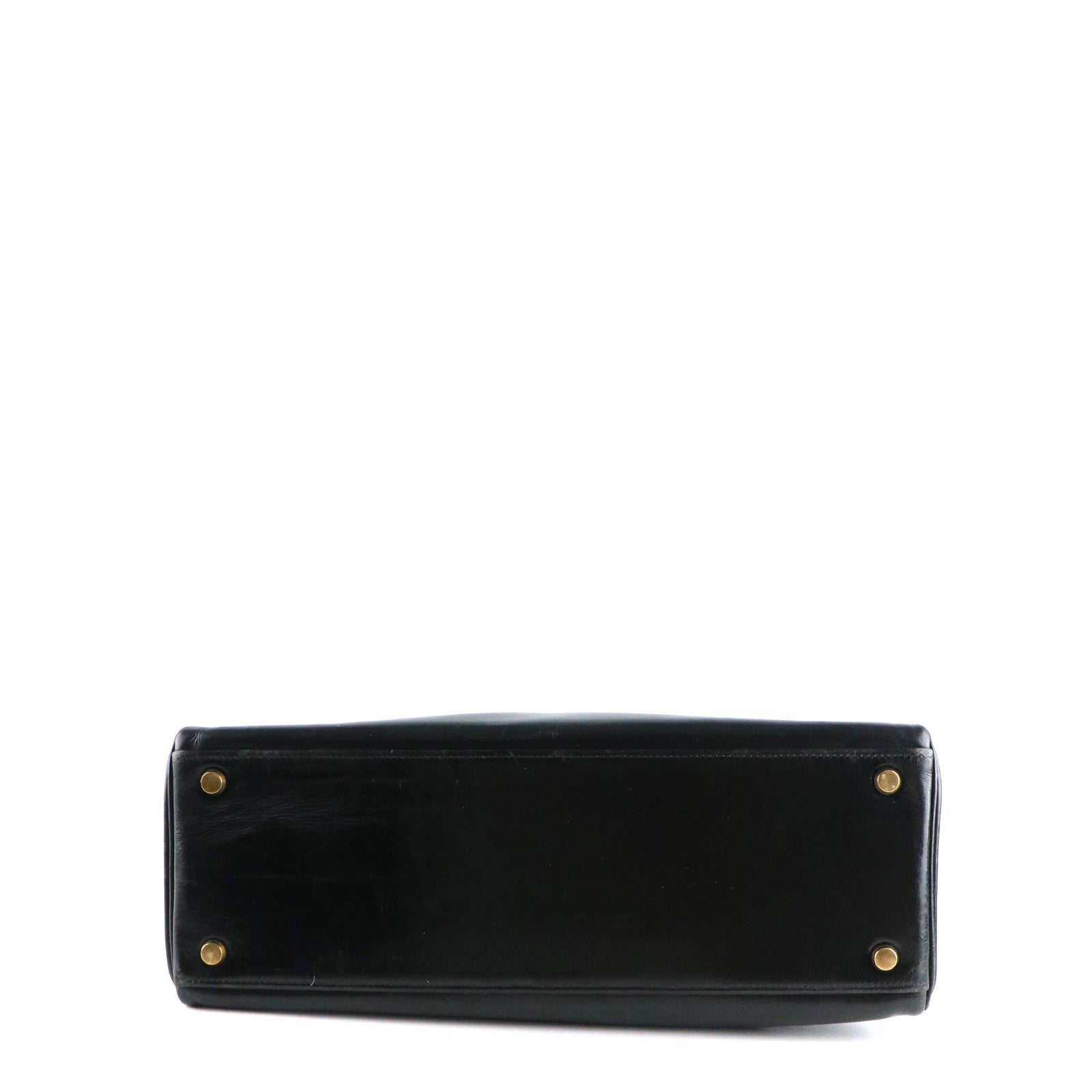 HERMÈS - Sac à main Kelly 32 en cuir box noir vintage