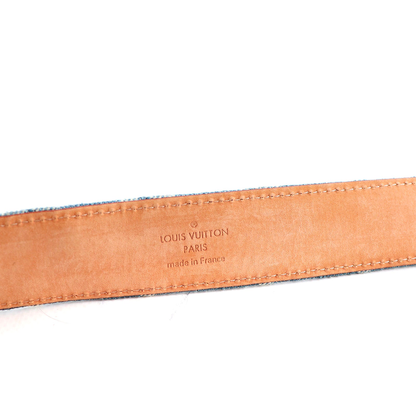 LOUIS VUITTON - Ceinture en cuir et monogramme denim (T80)