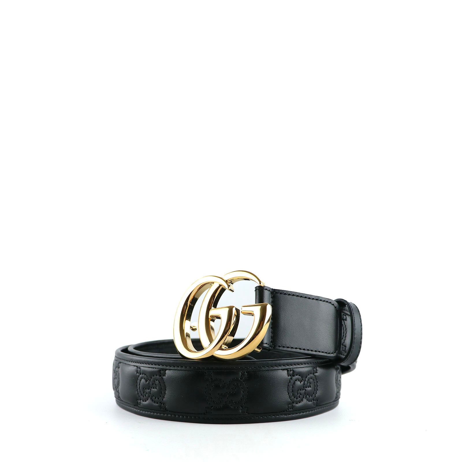 GUCCI - Ceinture en cuir embossé GG Marmont (T95)