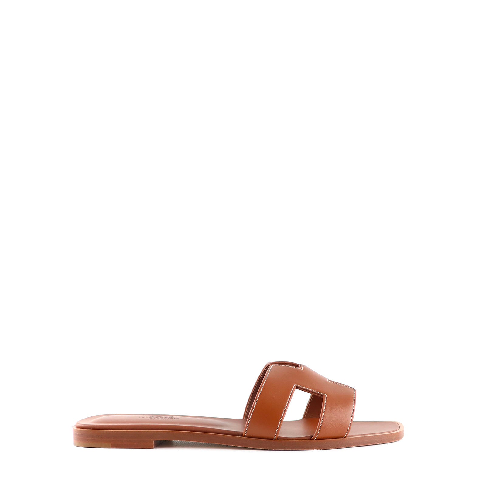 HERMÈS - Sandales Oran en cuir gold (T36,5)