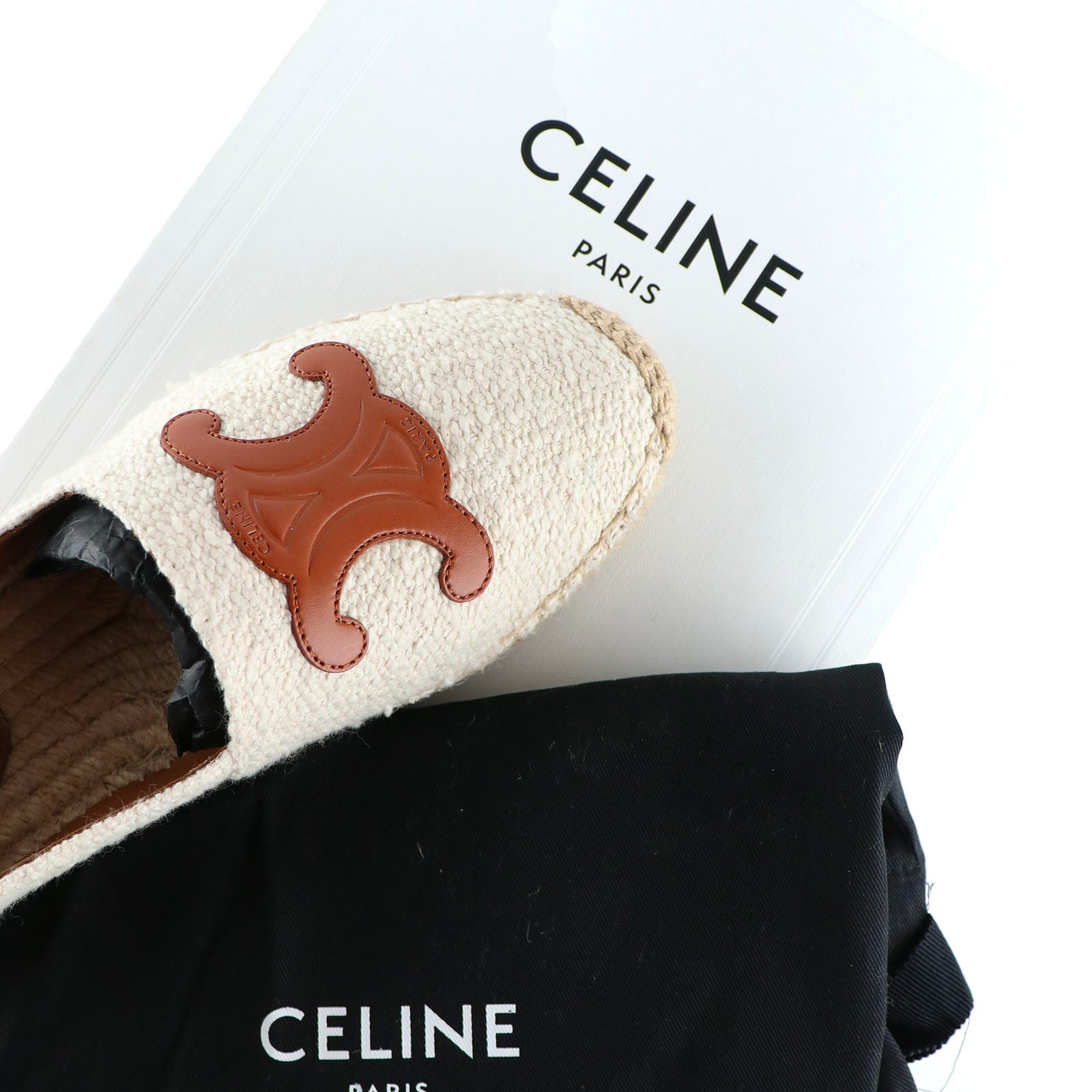 CELINE - Triomphe espadrilles in tweed and leather (T39)