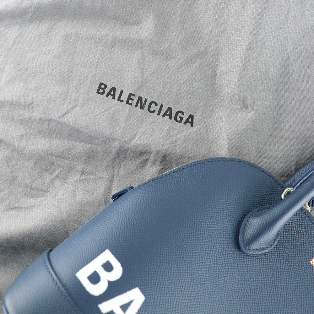 BALENCIAGA - Sac à bandoulière Ville Top Handle cuir grainé bleu marine