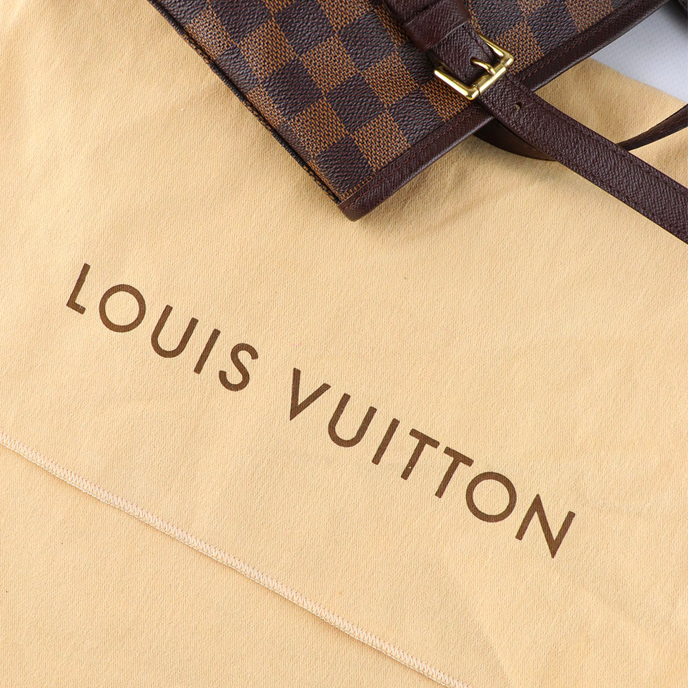 LOUIS VUITTON - Sac sceau Bucket en toile enduite damier ébène