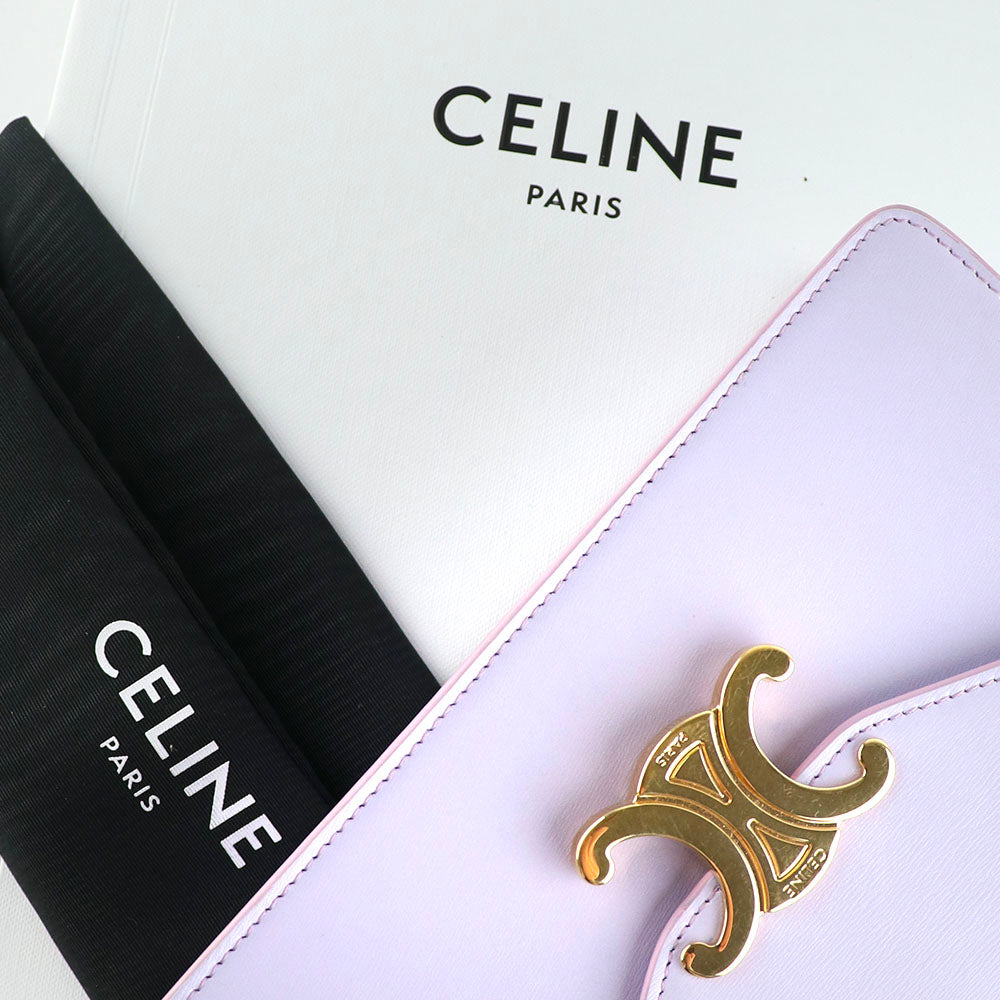 CELINE - Sac à bandoulière Triomphe en cuir lilas pastel