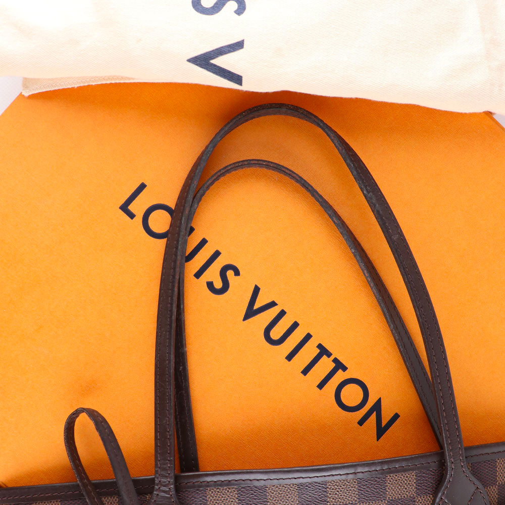 LOUIS VUITTON - Sac cabas Neverfull MM damier ébène et pochette
