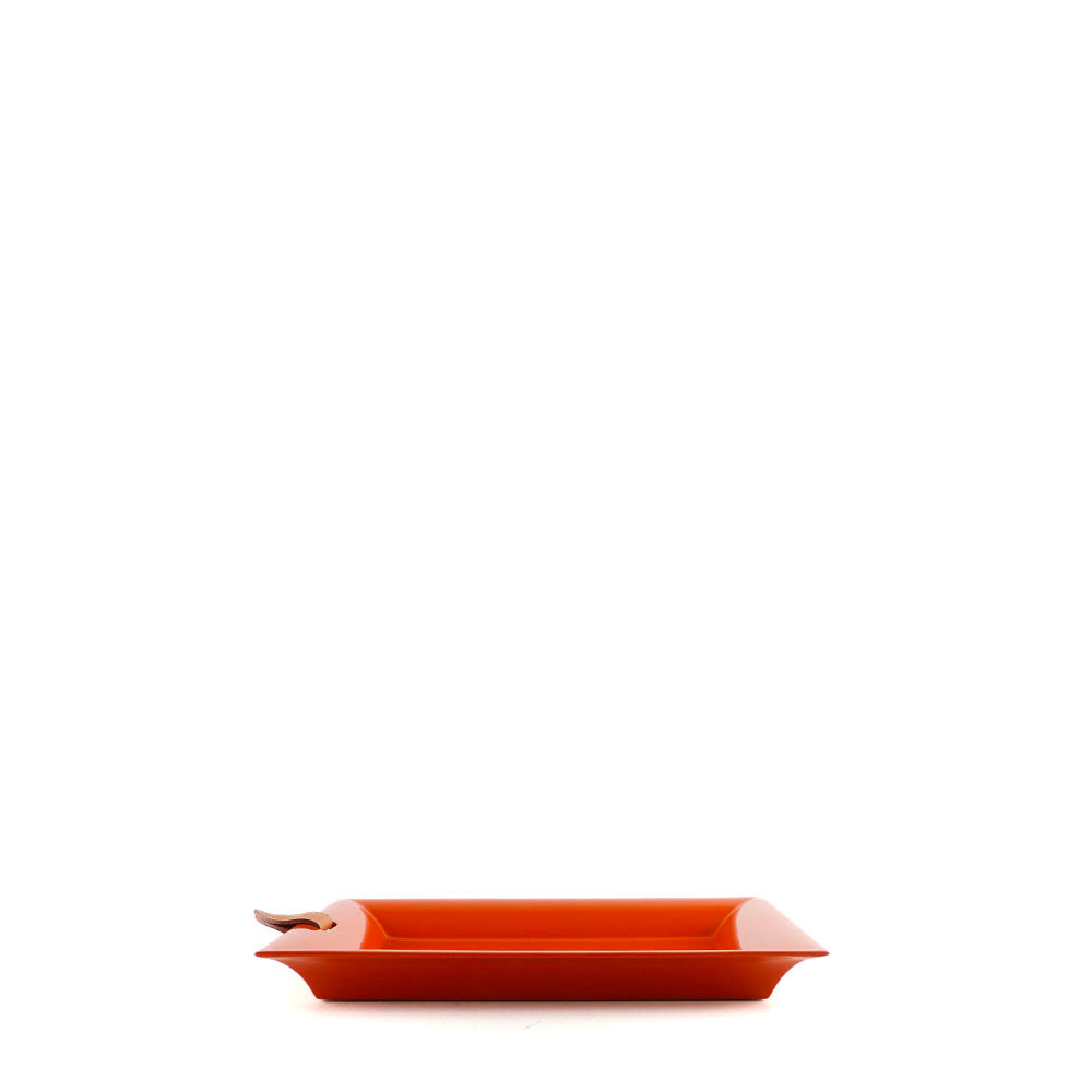 HERMÈS - Vide-poche Atrium en bois laqué orange