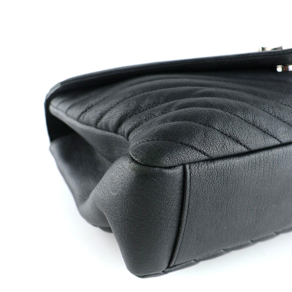 SAINT LAURENT - Sac à bandoulière Collège Large en cuir noir