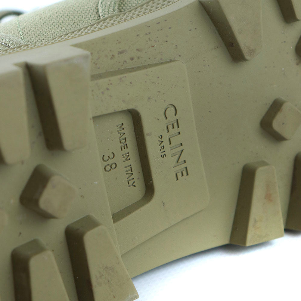 CELINE - Bottines Patapans Triomphe en toile kaki (T38)