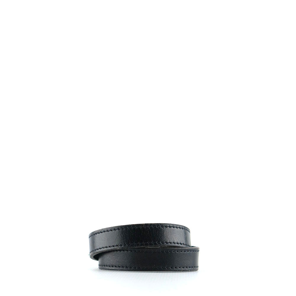 HERMÈS - Bracelet double tour Kelly noir vintage