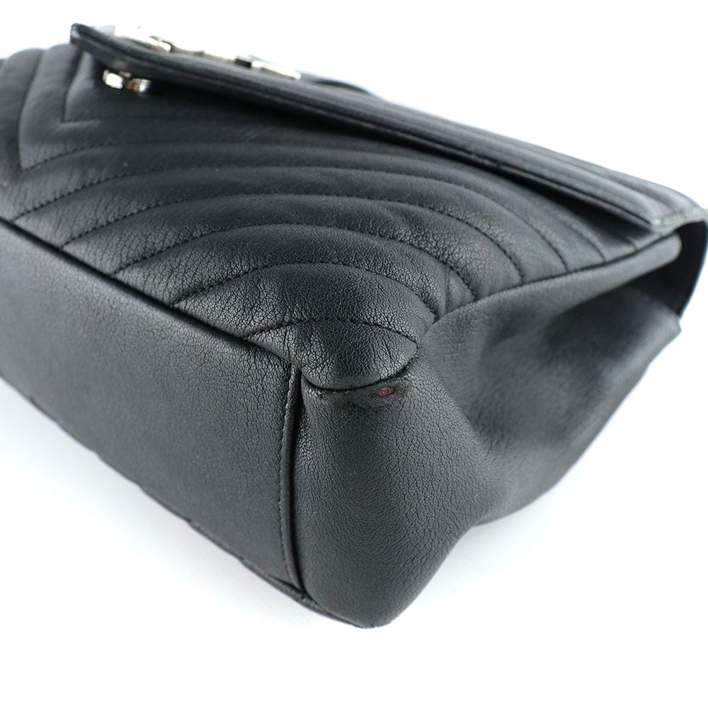 SAINT LAURENT - Sac à bandoulière Collège Large en cuir noir