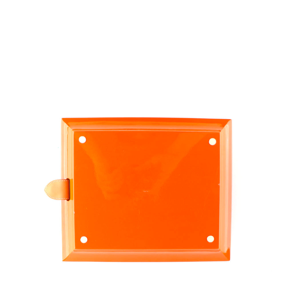 HERMÈS - Vide-poche Atrium en bois laqué orange