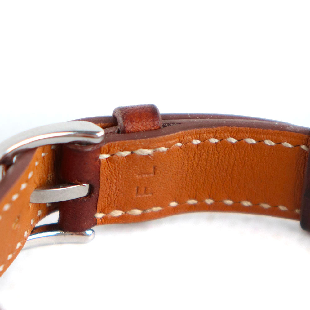 HERMÈS - Montre Kelly en cuir marron