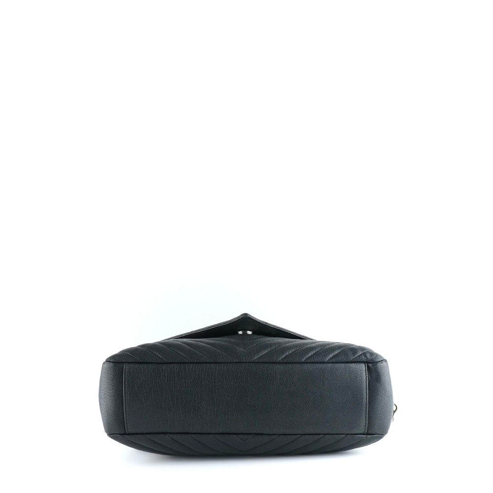 SAINT LAURENT - Sac à bandoulière Collège Large en cuir noir