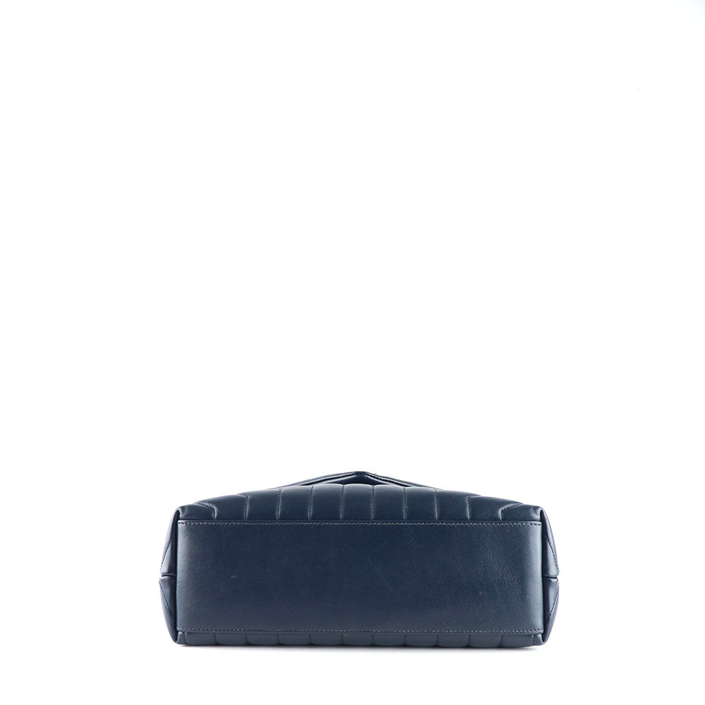 SAINT LAURENT - Sac à épaule Loulou medium en cuir matelassé bleu marine