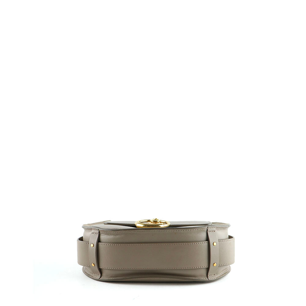 CHLOÉ - Sac à bandoulière Tess cuir lisse gris