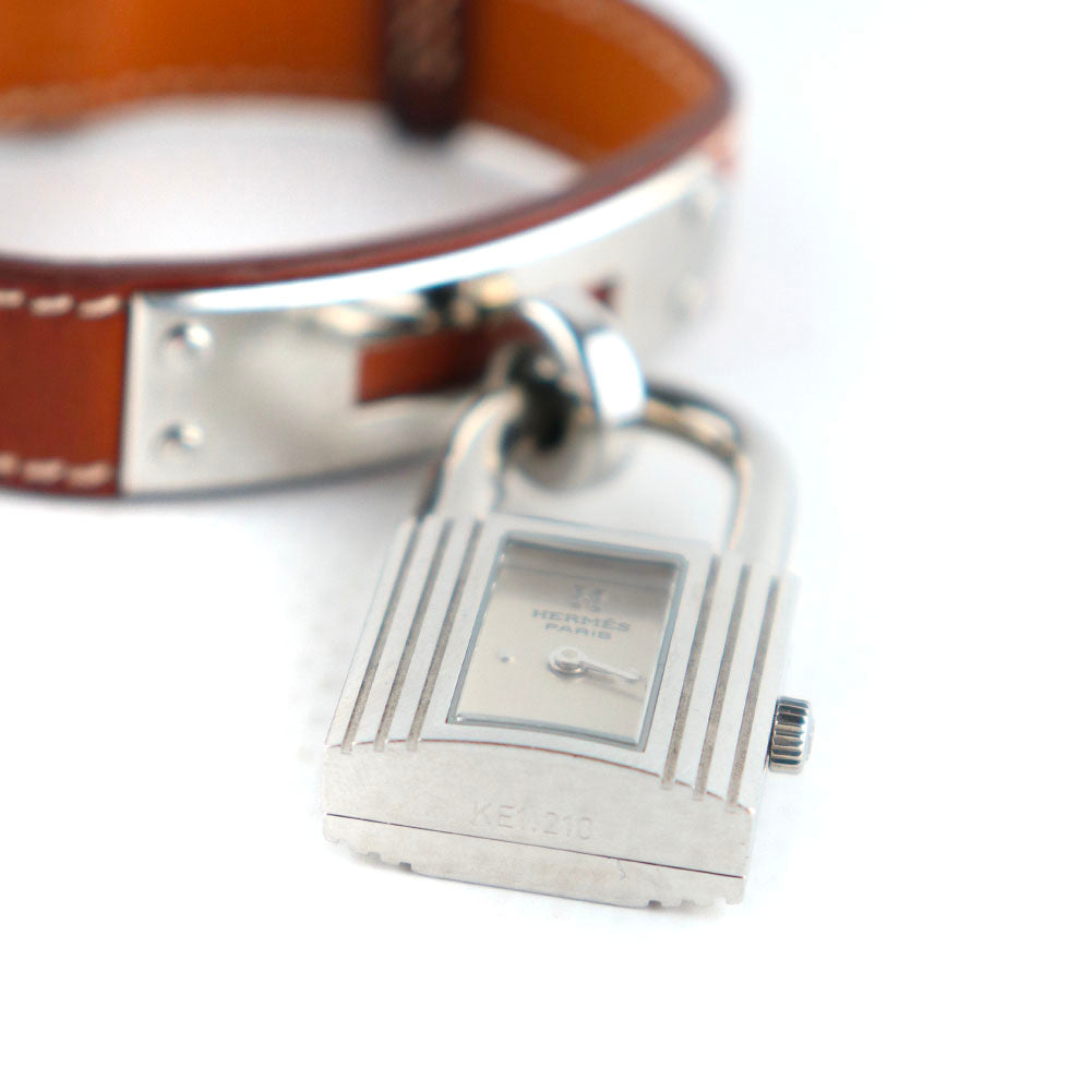 HERMÈS - Montre Kelly en cuir marron