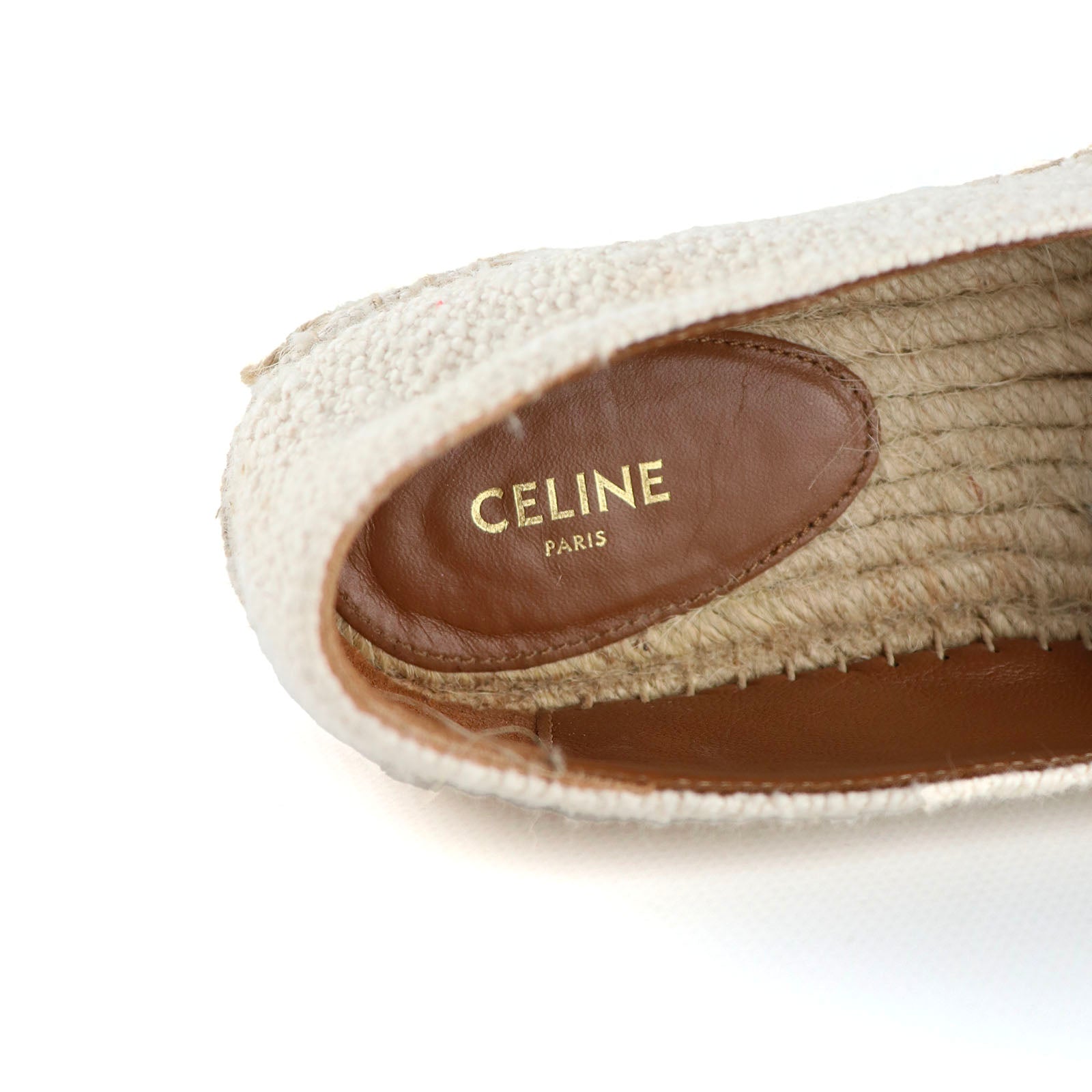 CELINE - Triomphe espadrilles in tweed and leather (T39)