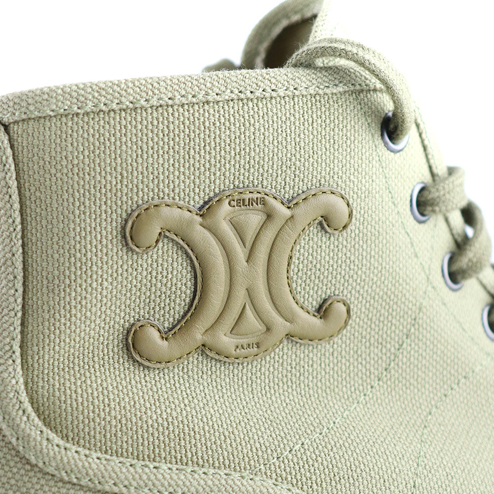 CELINE - Bottines Patapans Triomphe en toile kaki (T38)