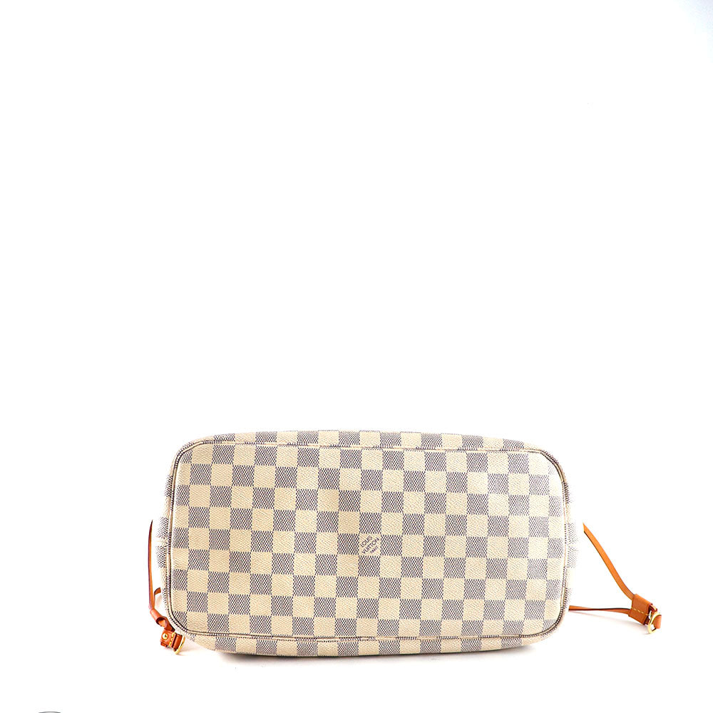 LOUIS VUITTON - Sac cabas Neverfull MM damier azur et pochette
