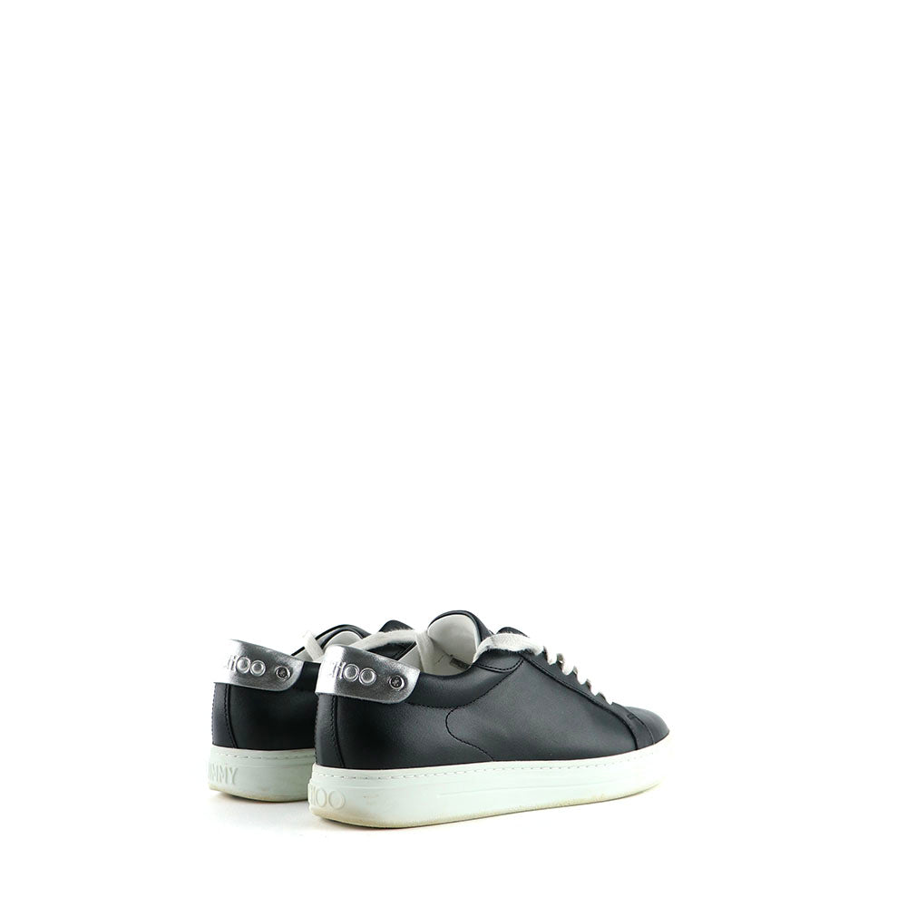 JIMMY CHOO - Sneakers Rome en cuir noir (T37)