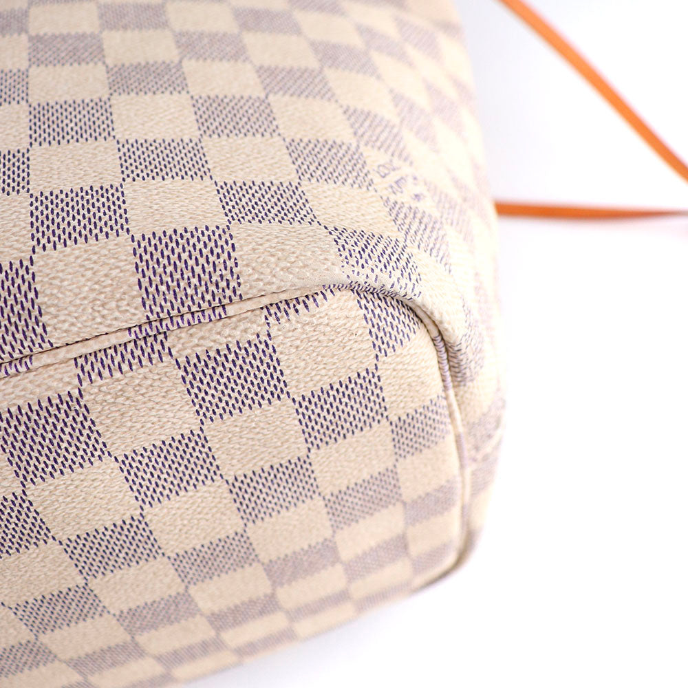 LOUIS VUITTON - Sac cabas Neverfull MM damier azur et pochette