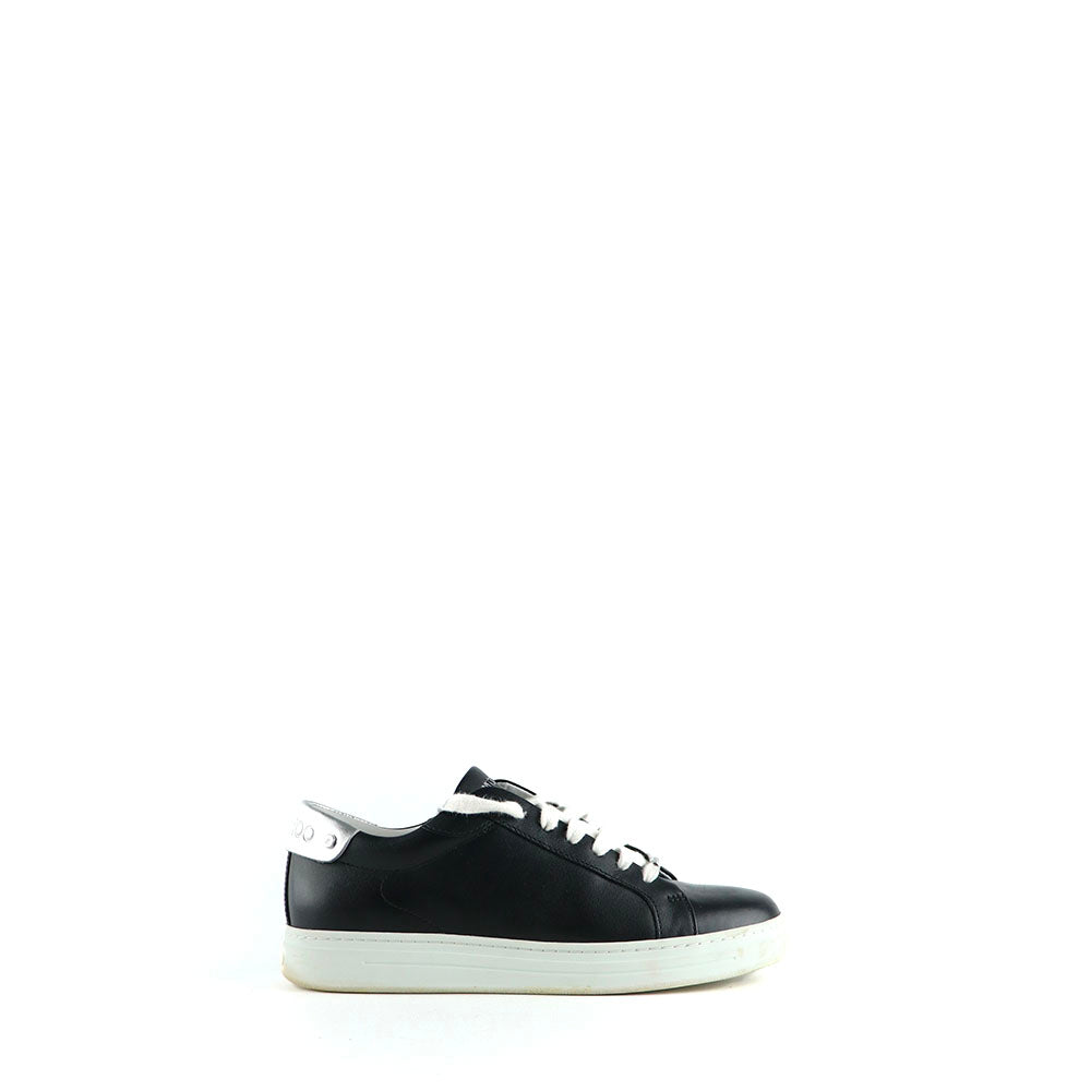 JIMMY CHOO - Sneakers Rome en cuir noir (T37)