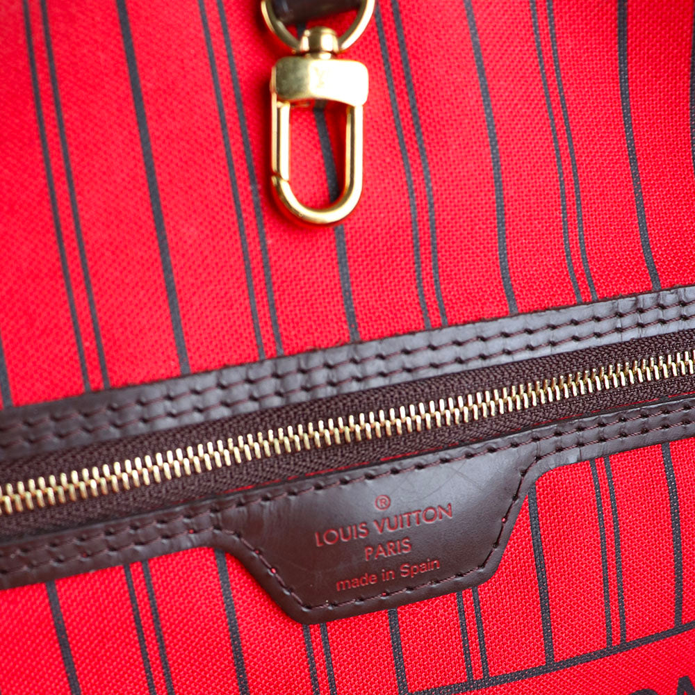 LOUIS VUITTON - Sac cabas Neverfull MM damier ébène et pochette