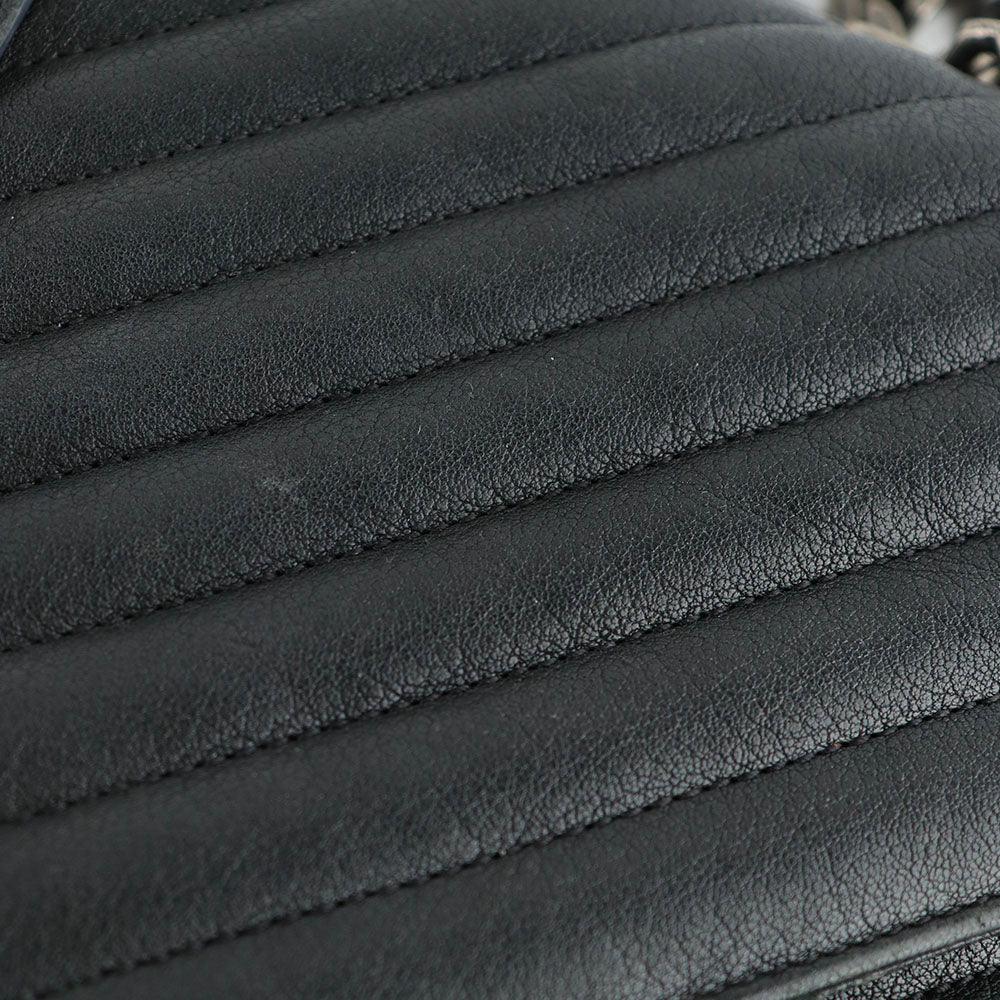 SAINT LAURENT - Sac à bandoulière Collège Large en cuir noir