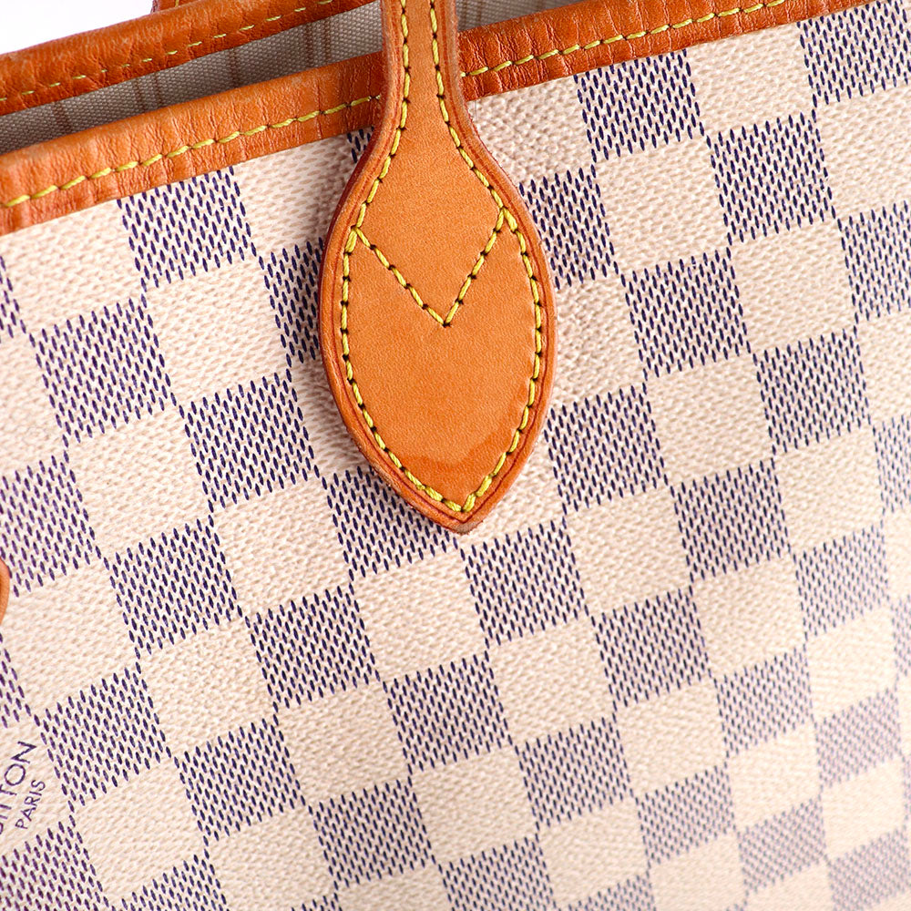 LOUIS VUITTON - Sac cabas Neverfull MM damier azur et pochette