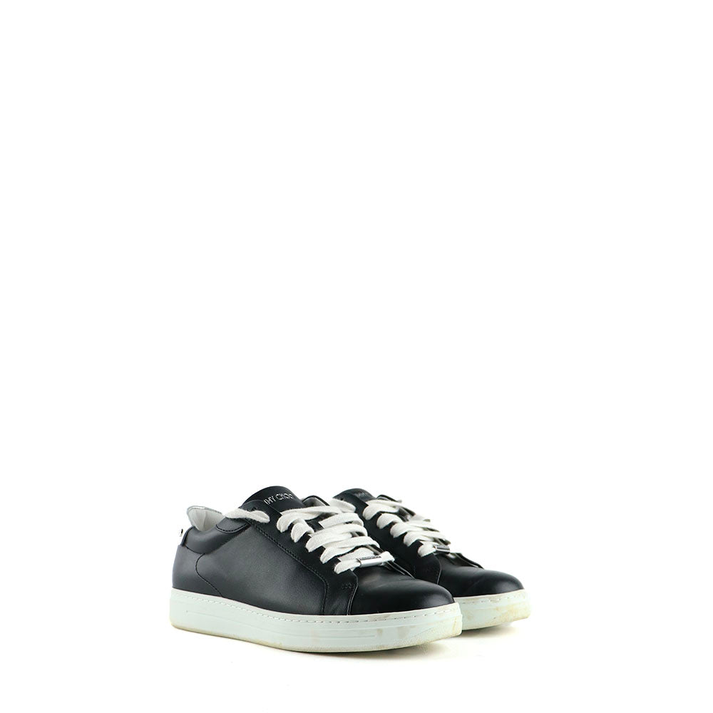 JIMMY CHOO - Sneakers Rome en cuir noir (T37)