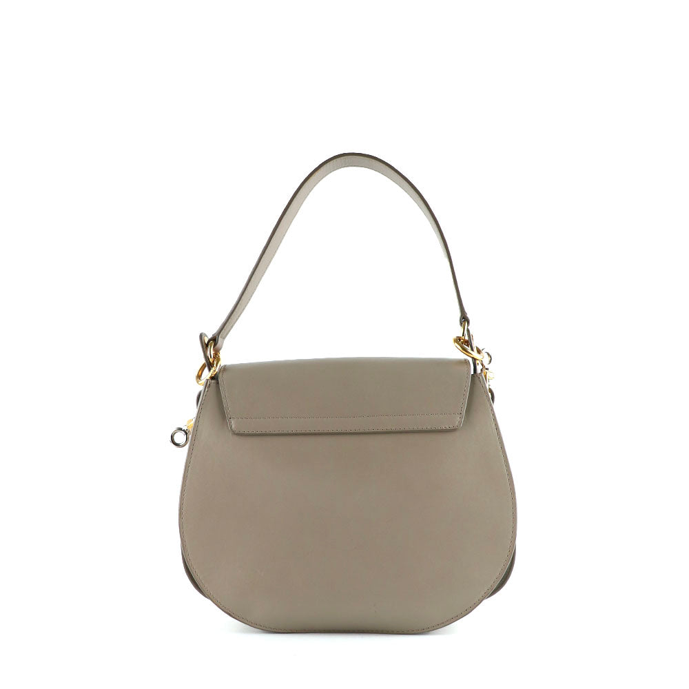 CHLOÉ - Sac à bandoulière Tess cuir lisse gris