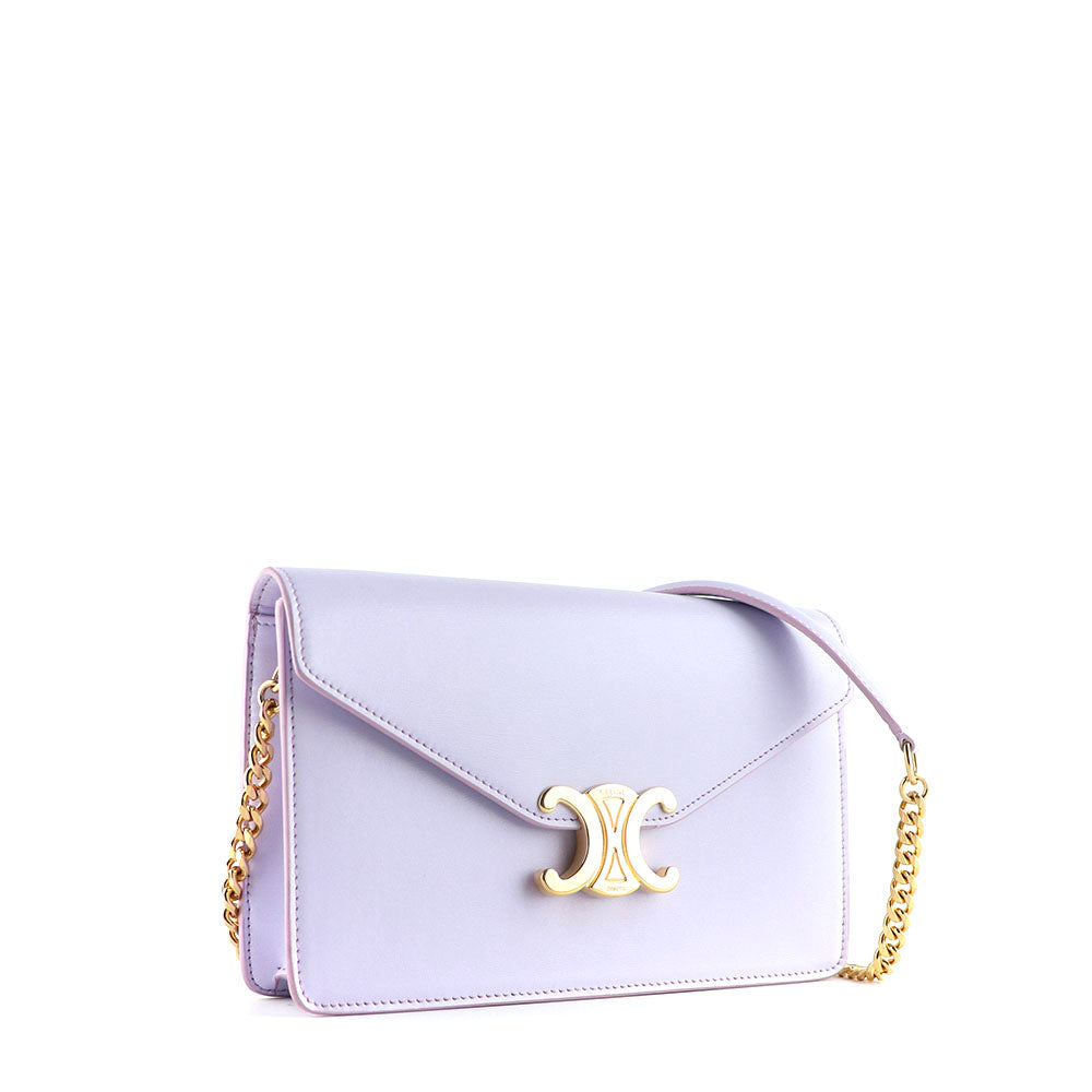 CELINE - Sac à bandoulière Triomphe en cuir lilas pastel