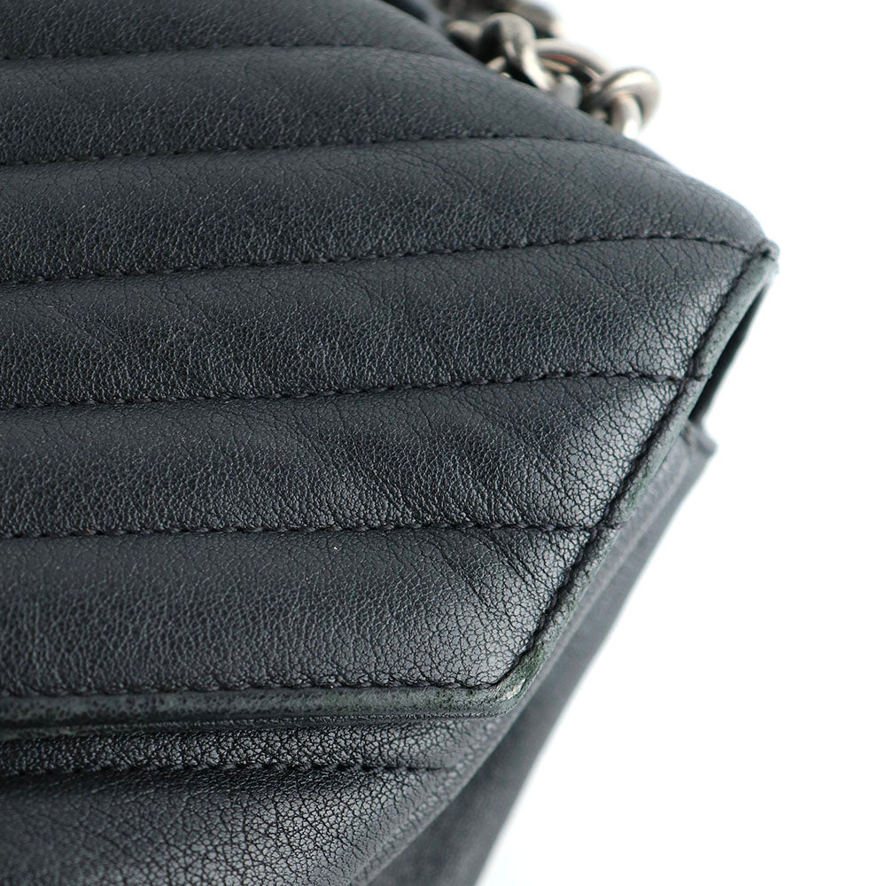 SAINT LAURENT - Sac à bandoulière Collège Large en cuir noir