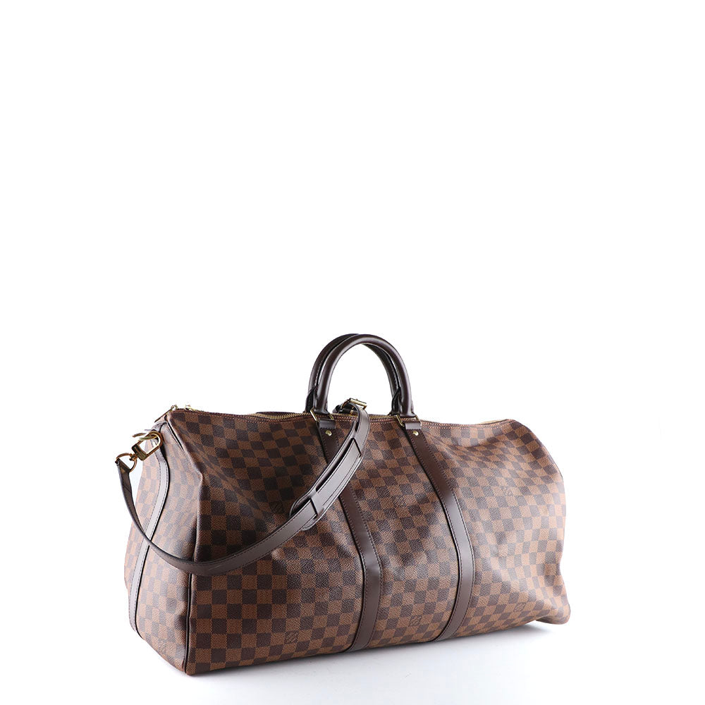 LOUIS VUITTON - Sac de voyage Keepall 55 en toile damier ébène