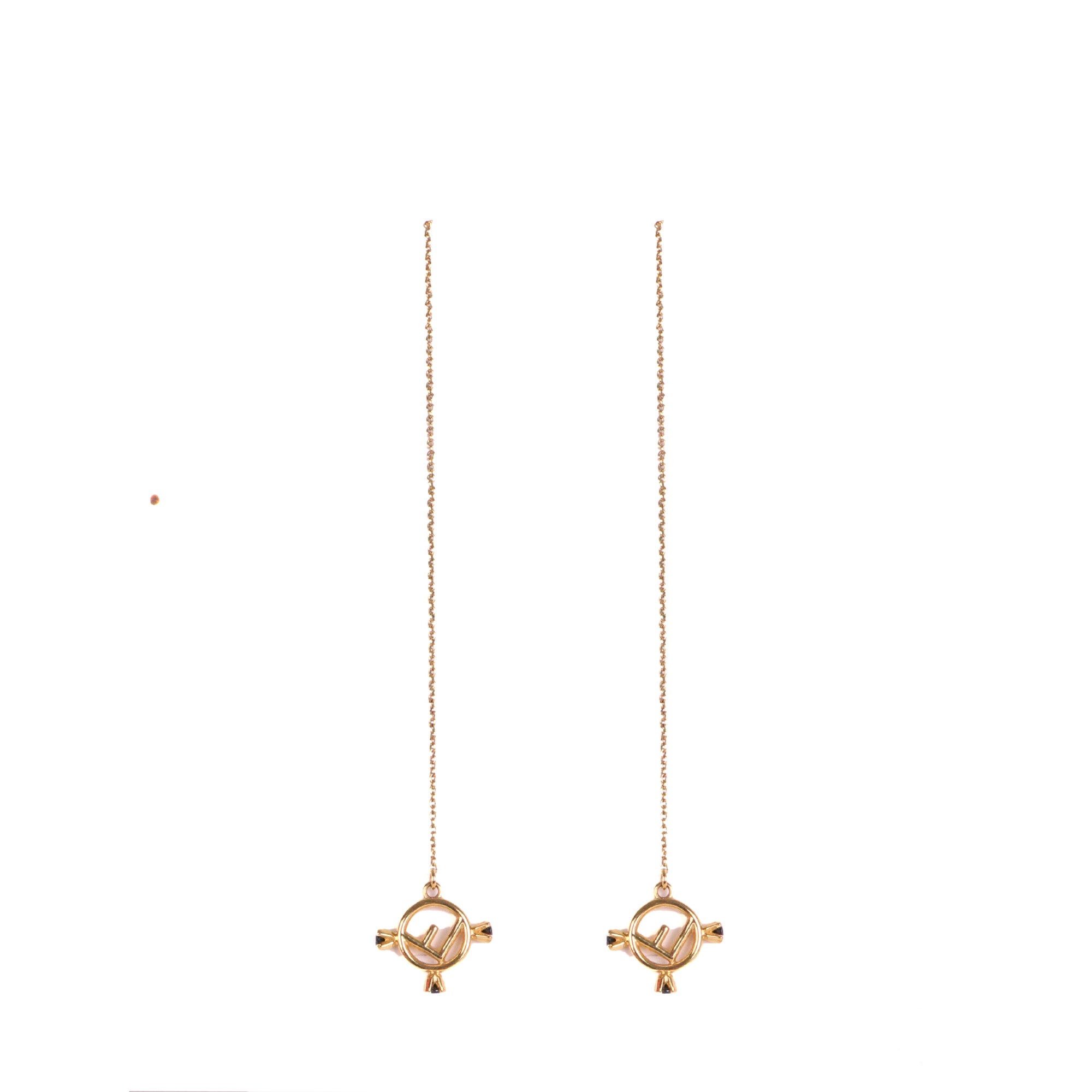 FENDI - Boucles d'oreilles Fendi pendantes en métal doré