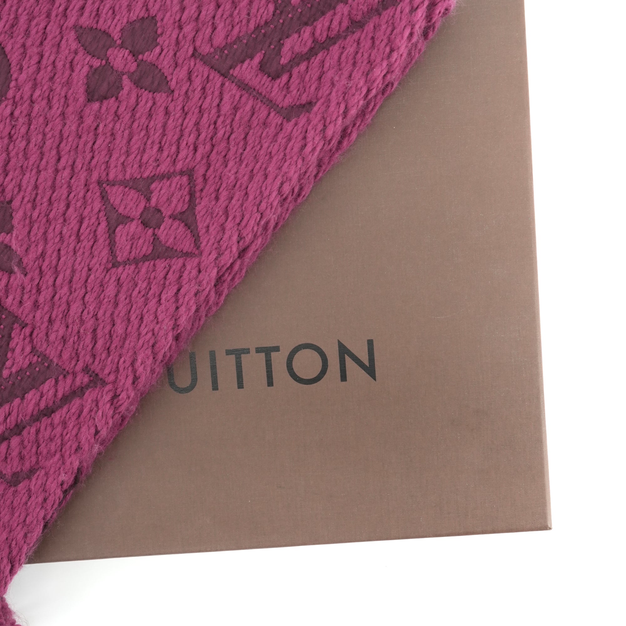 LOUIS VUITTON - Écharpe Logomania Louis Vuitton en laine pourpre