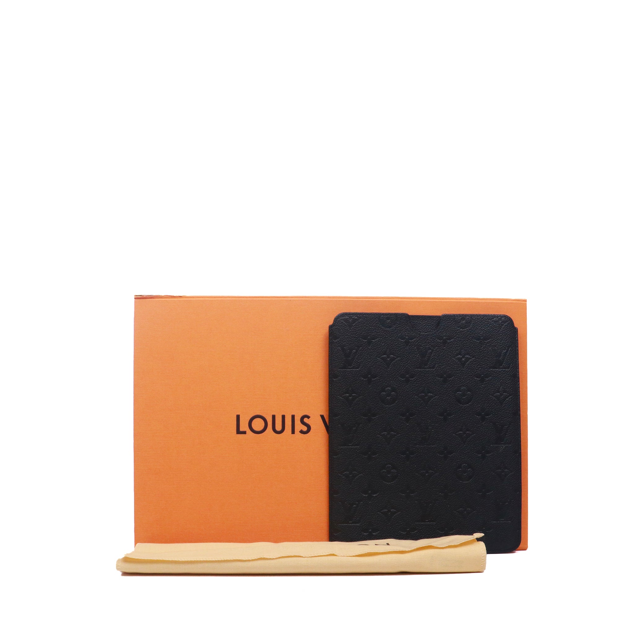 LOUIS VUITTON - Pochette iPad Louis Vuitton en cuir empreinte noir