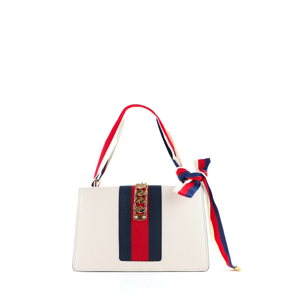 GUCCI - Sac à épaule Sylvie en cuir blanc