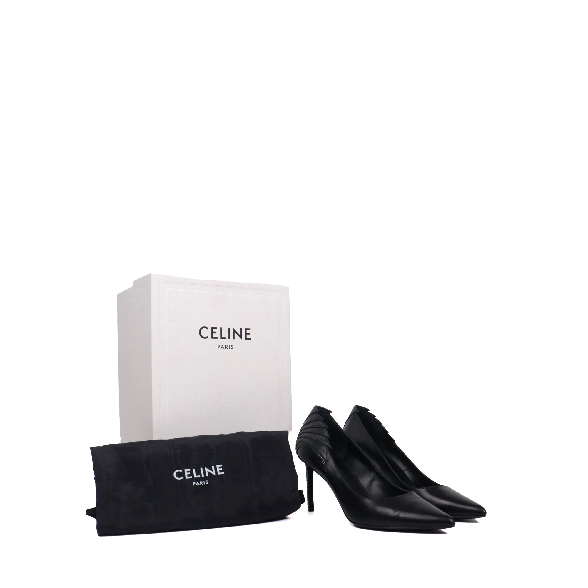 CELINE - Escarpins Céline en cuir noir (T37)