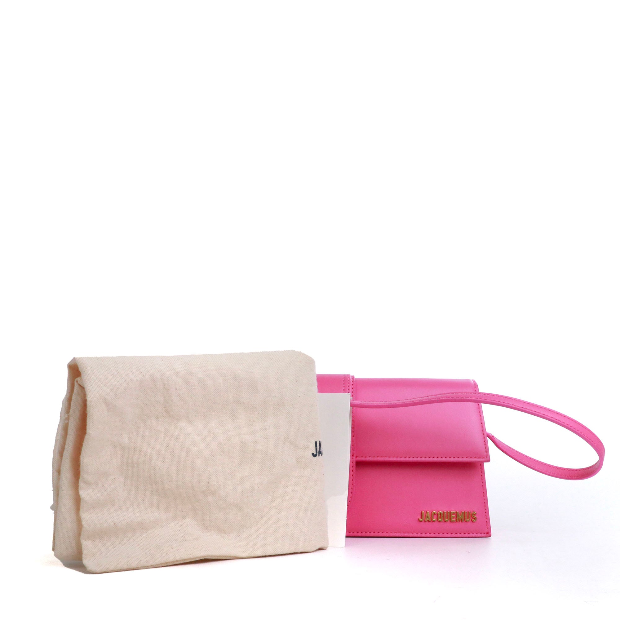 JACQUEMUS - Bambino long shoulder bag in black smooth leather