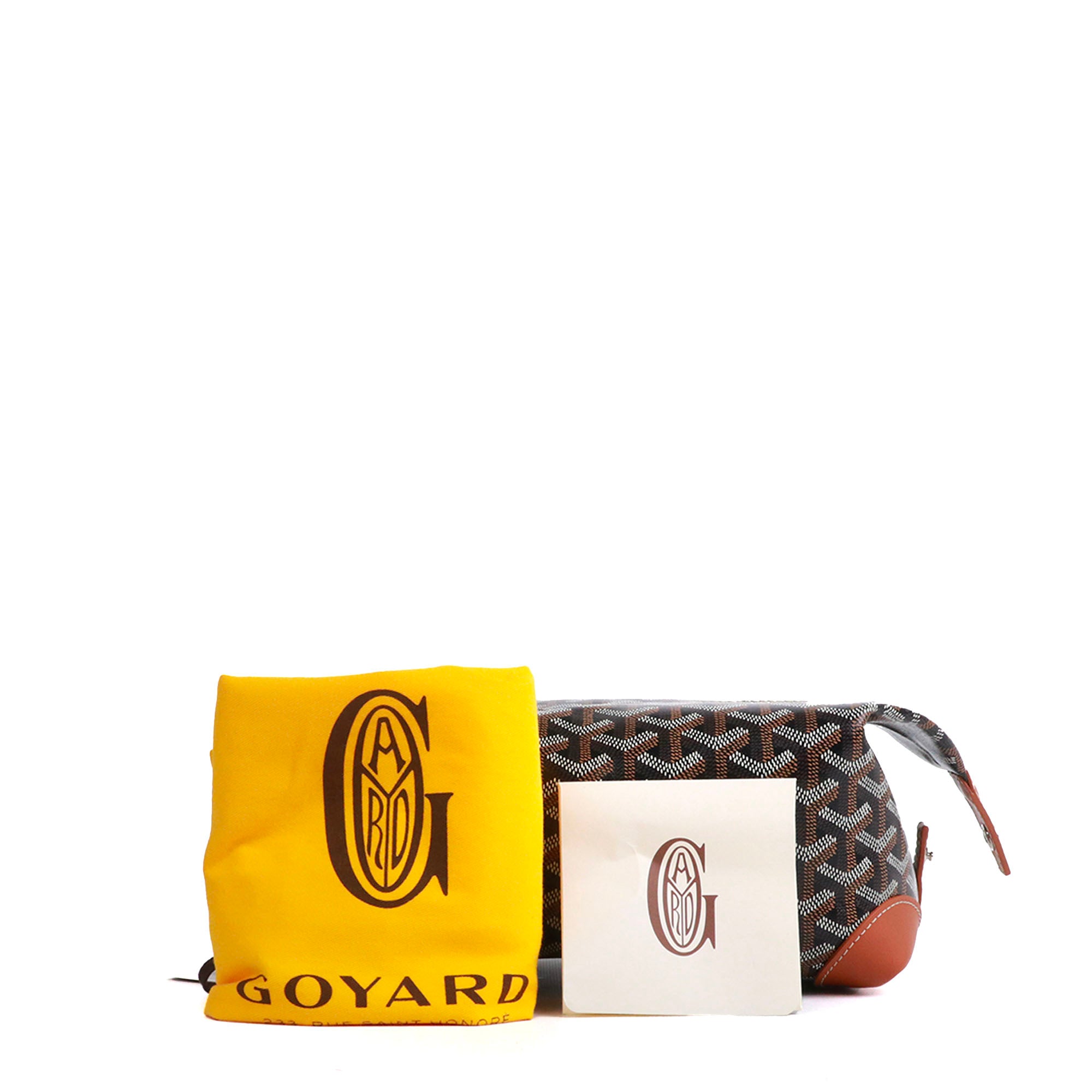 GOYARD - Belvédère PM shoulder bag in coated canvas and yellow leather