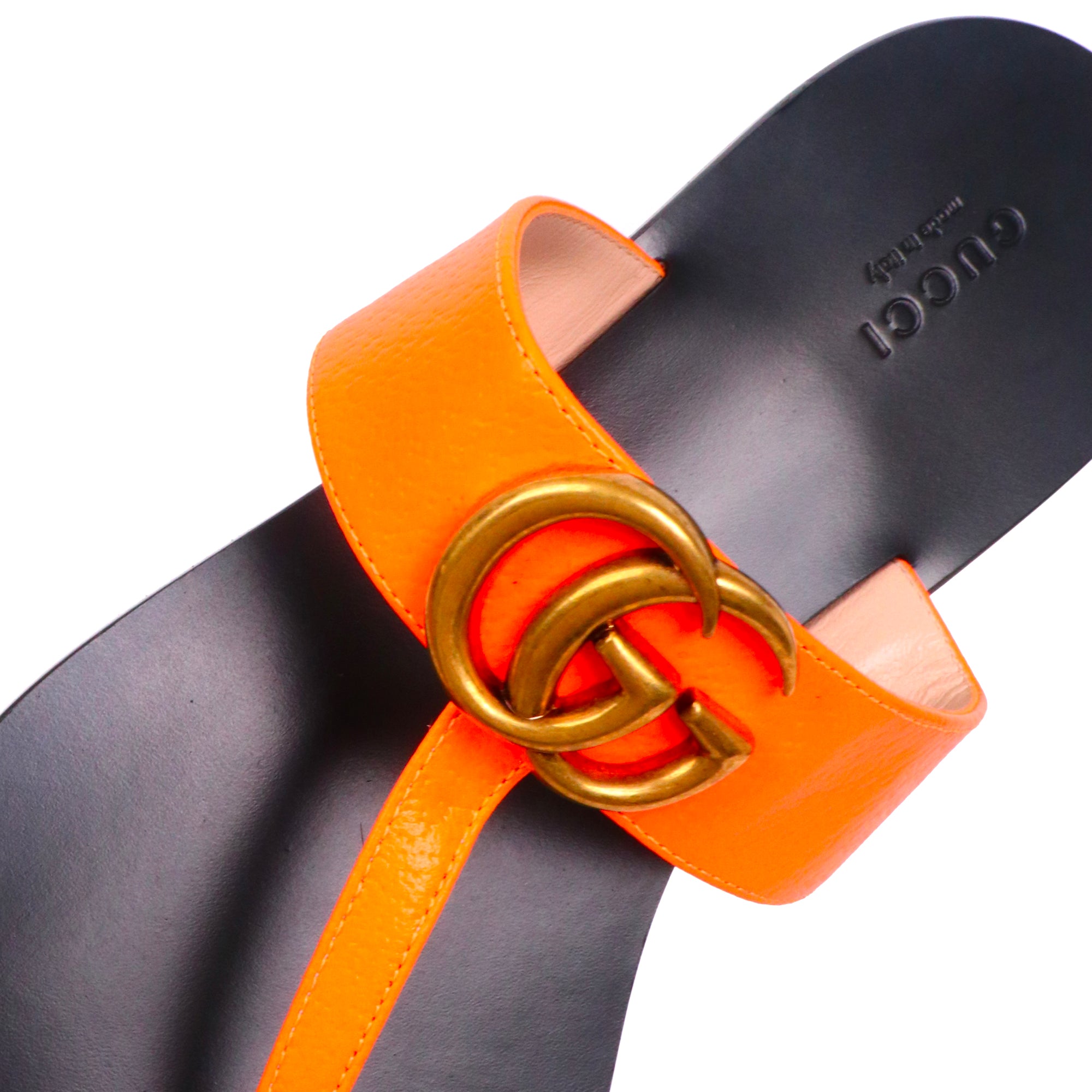 GUCCI - Marmont Gucci sandals in old pink smooth leather (T37)
