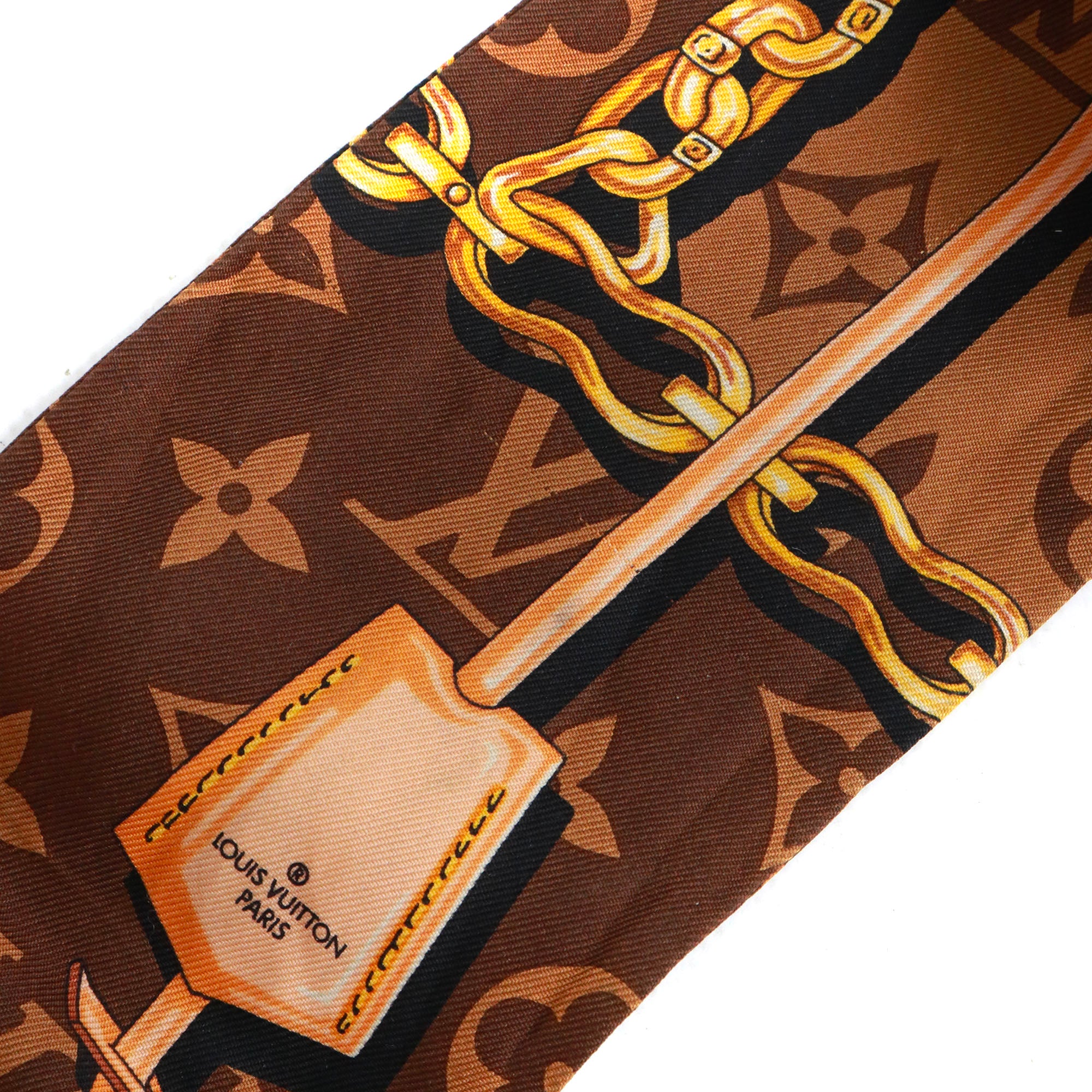 LOUIS VUITTON - Twilly Louis Vuitton en soie marron