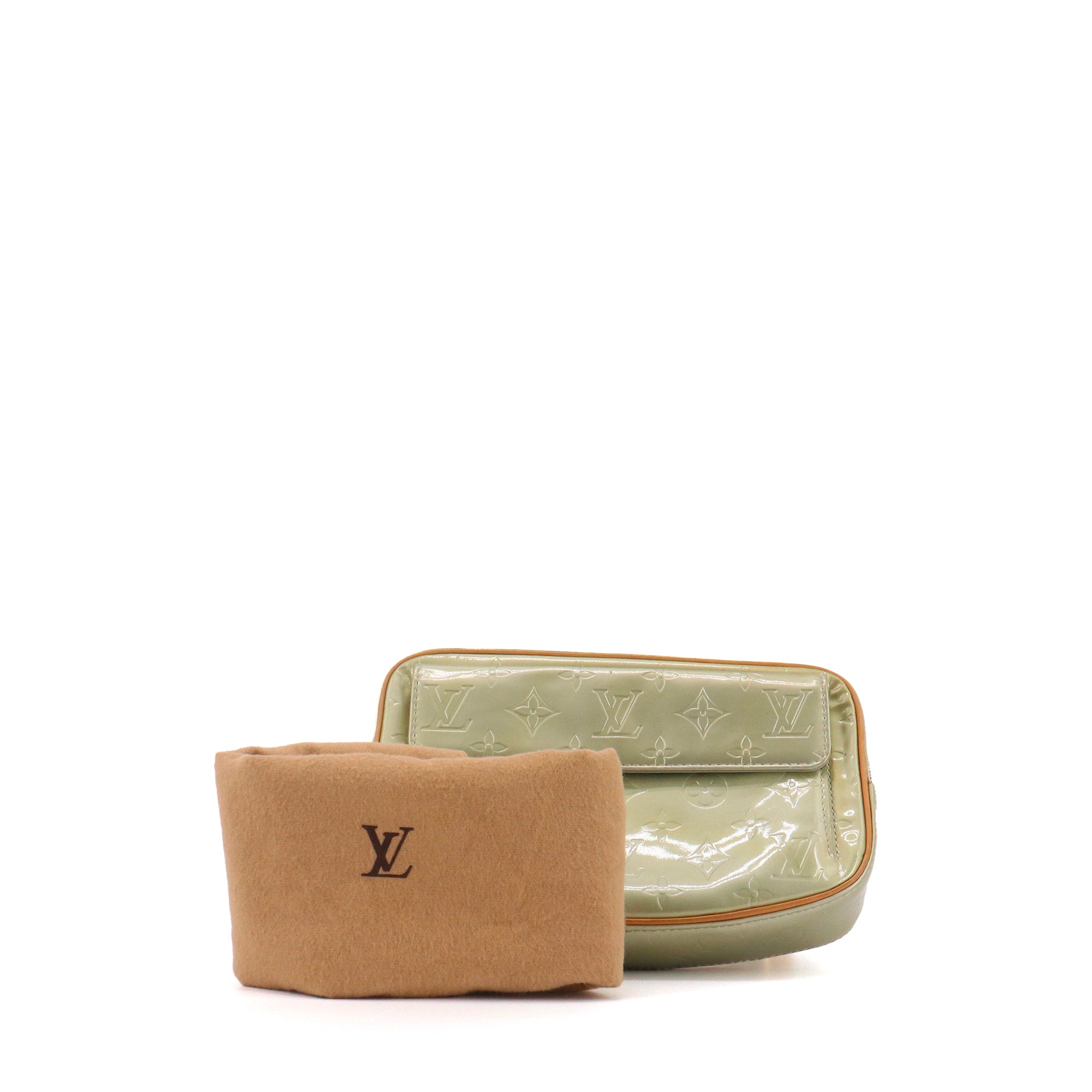 LOUIS VUITTON - Sac Ceinture Louis Vuitton en cuir verni embossé monogrammé vert