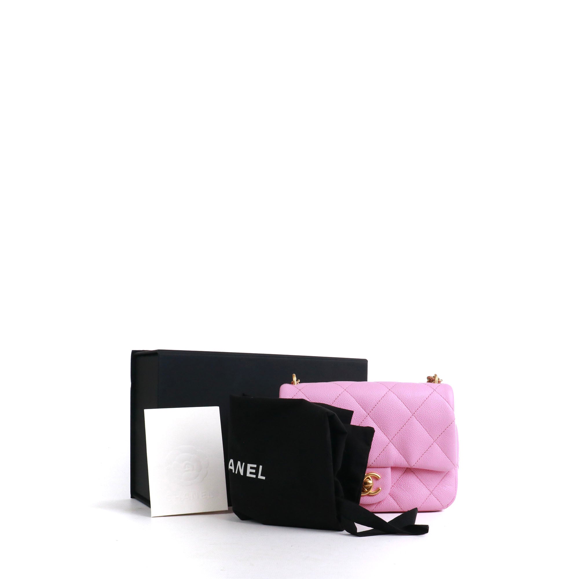 CHANEL - Sac à bandoulière Timeless/Classique Heart Crush en cuir caviar rose